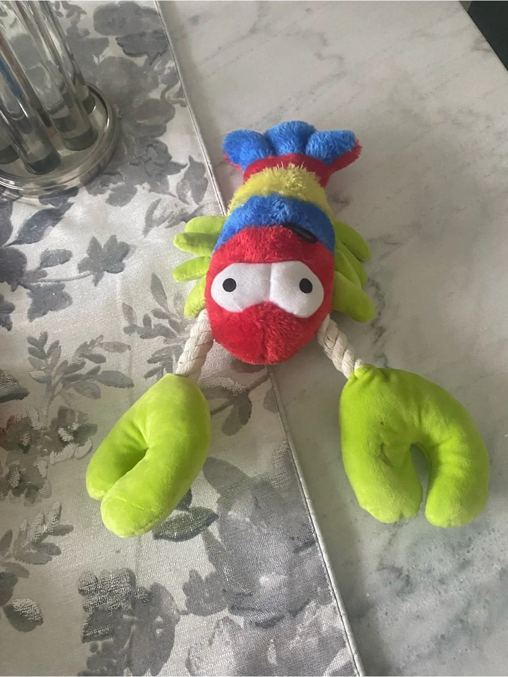 Colorful Plush Toucan Dog Toy Bundle - Bright Blue, Yellow, Green, Red